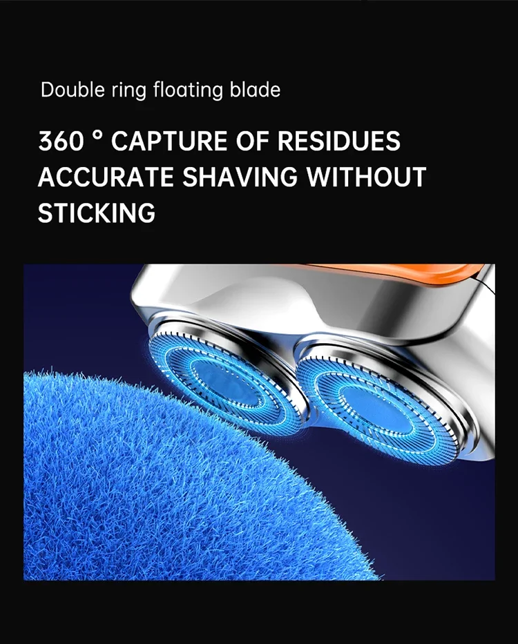 Outdoor Travel Use Magnetic Detachable Cutter Head Razor Double Floating Head Mini Waterproof Portable Electric Shaver for Men