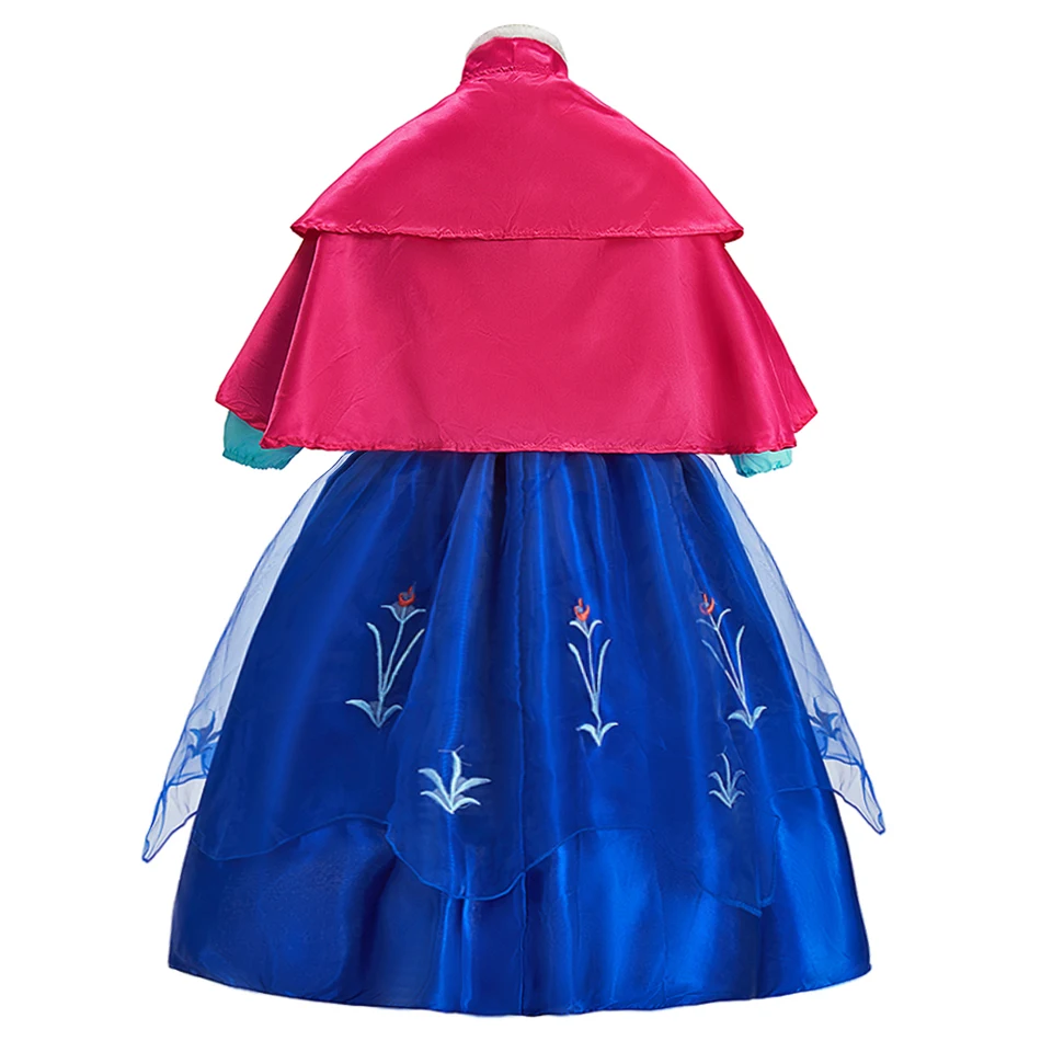 Girls Princess Dress Kids Snow Queen Cosplay Costume Halloween Party Dress Up Outfit with Wig Headband Accessories Set Book Week