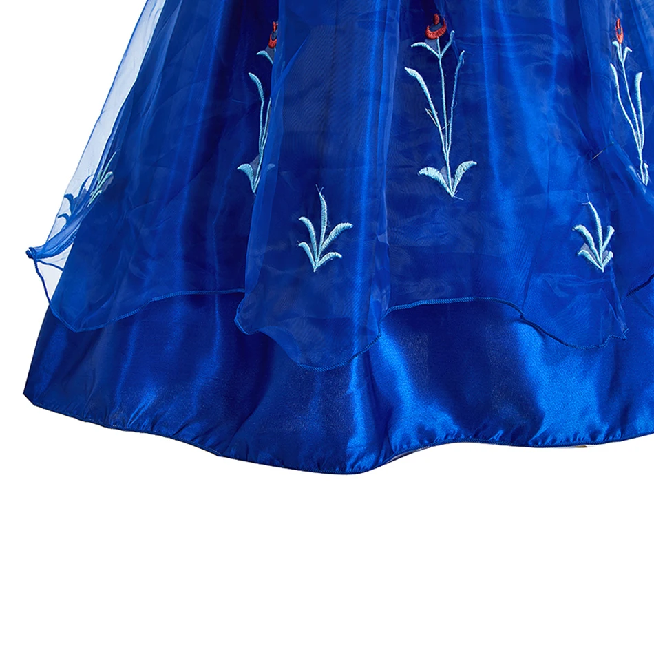Girls Princess Dress Kids Snow Queen Cosplay Costume Halloween Party Dress Up Outfit with Wig Headband Accessories Set Book Week