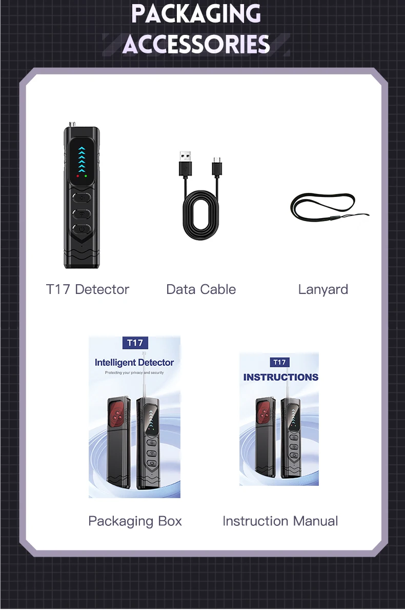 Smart Camera Detector, Anti-Eavesading, Anti-Stealing, Anti-Tracking, Very Suitable for Meeting Rooms, Families, Hotels, Cars