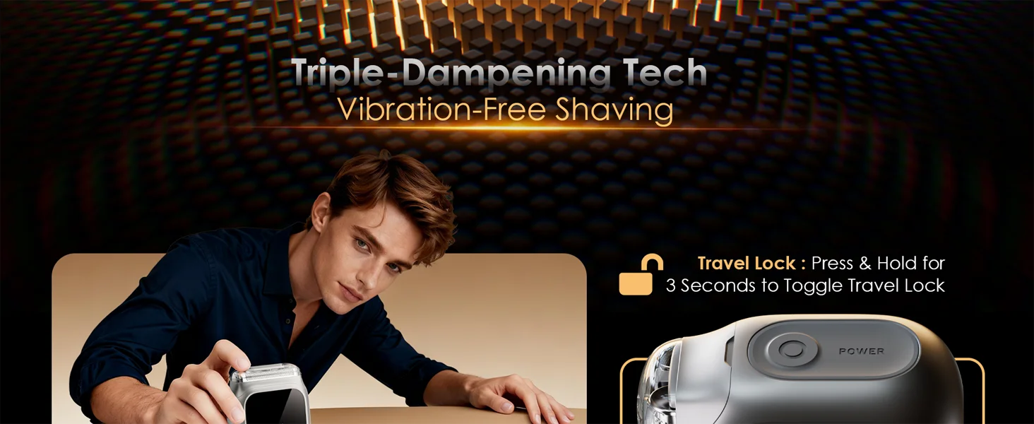 Mini Electric Smart Shaver Razor for Men with 20,000 RPM Motor,LED Display,3 Floating Blades,IPX7 Waterproof,Beard Trimmer Tool