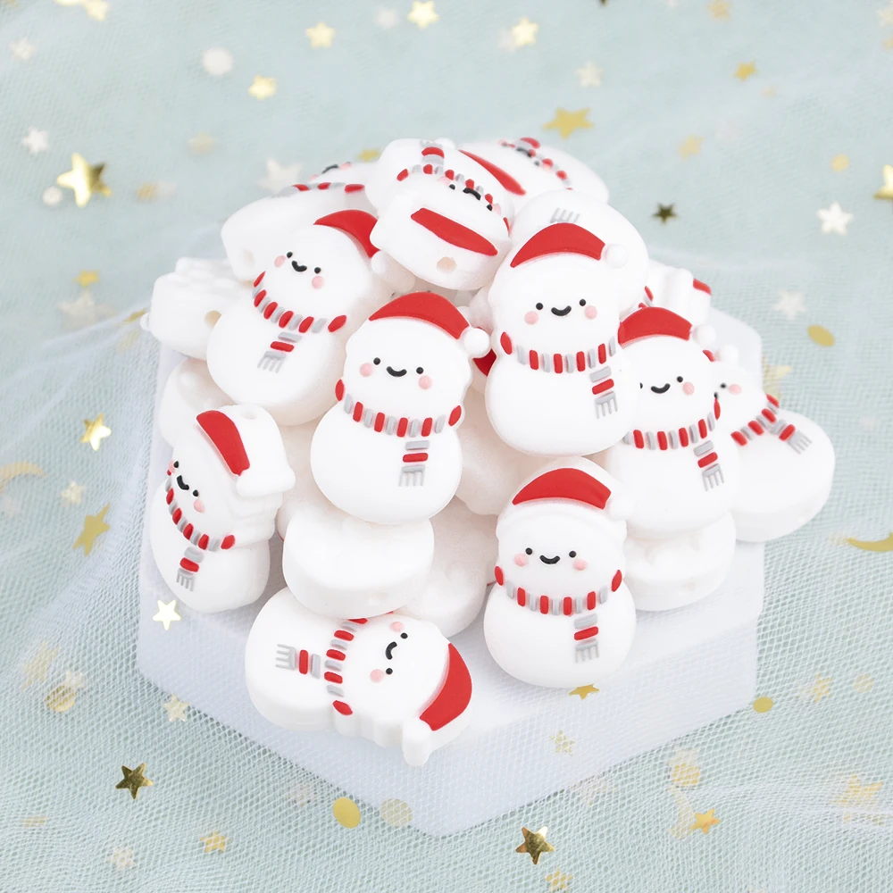 LOFCA Leaf 5pcs/10pcs Sunflower Cute Silicone Beads Daisy Food Grade Leaves Teether BPA-Free Baby Snowman Toy Chain Accessories
