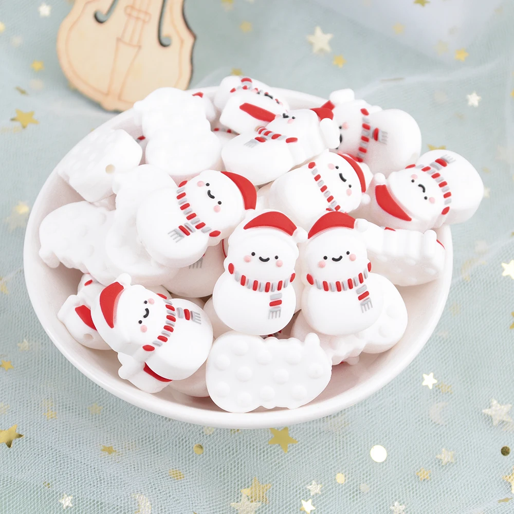 LOFCA Leaf 5pcs/10pcs Sunflower Cute Silicone Beads Daisy Food Grade Leaves Teether BPA-Free Baby Snowman Toy Chain Accessories