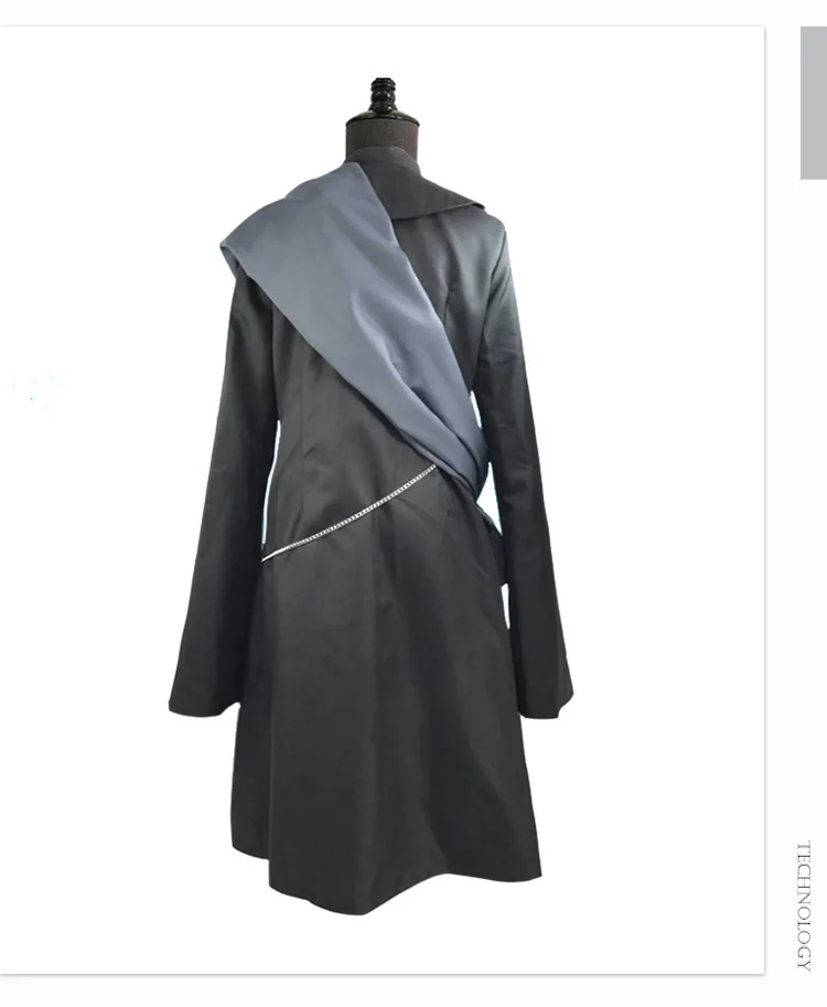 Undertaker Cosplay Costume Full Set,Gothic Vintage Long Coat With Sash Chain Top Hat Silver Wig,Halloween Carnival Fancy Outfit