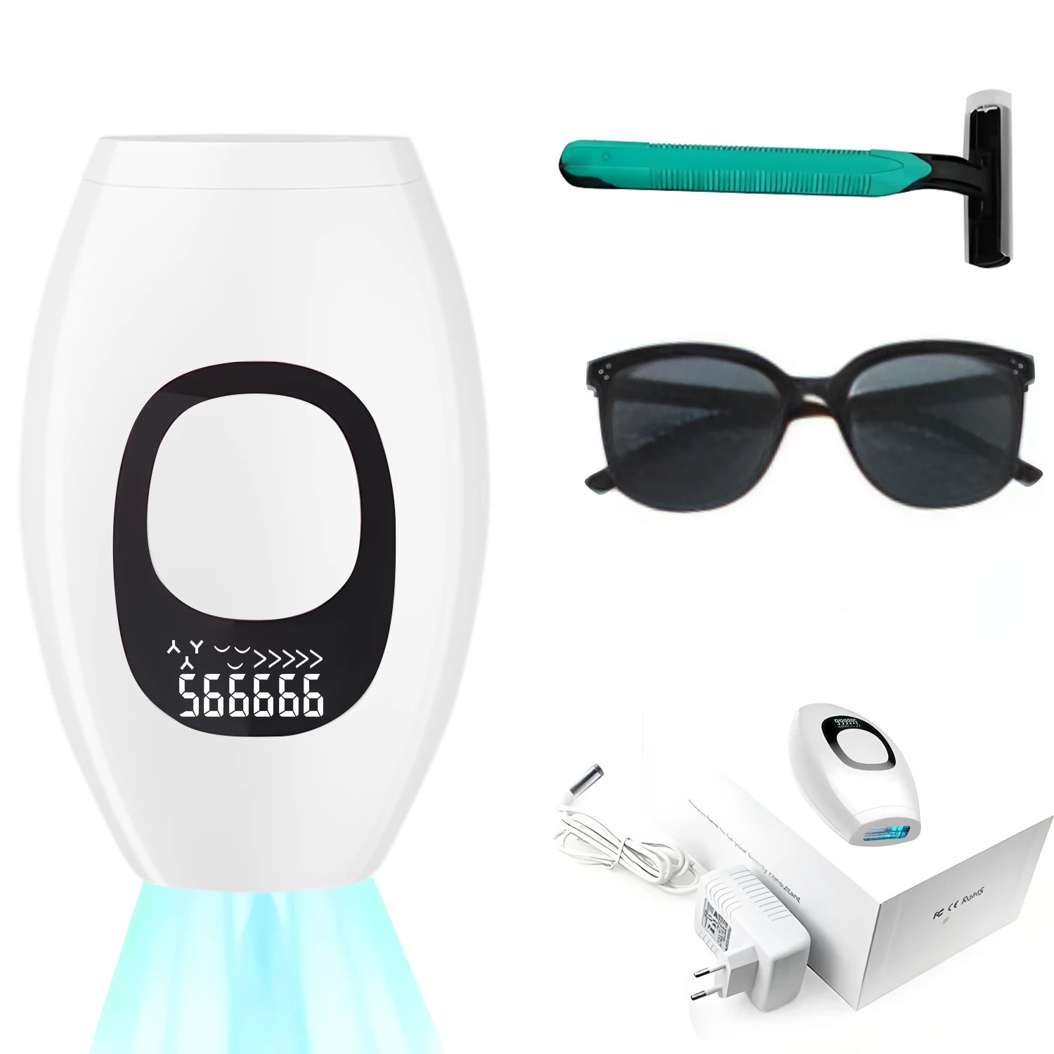 Painless IPL Laser Epilator 999999 Flashes - Permanent Hair Removal for Face, Arms, Legs, and Bikini Line Painless and Effective