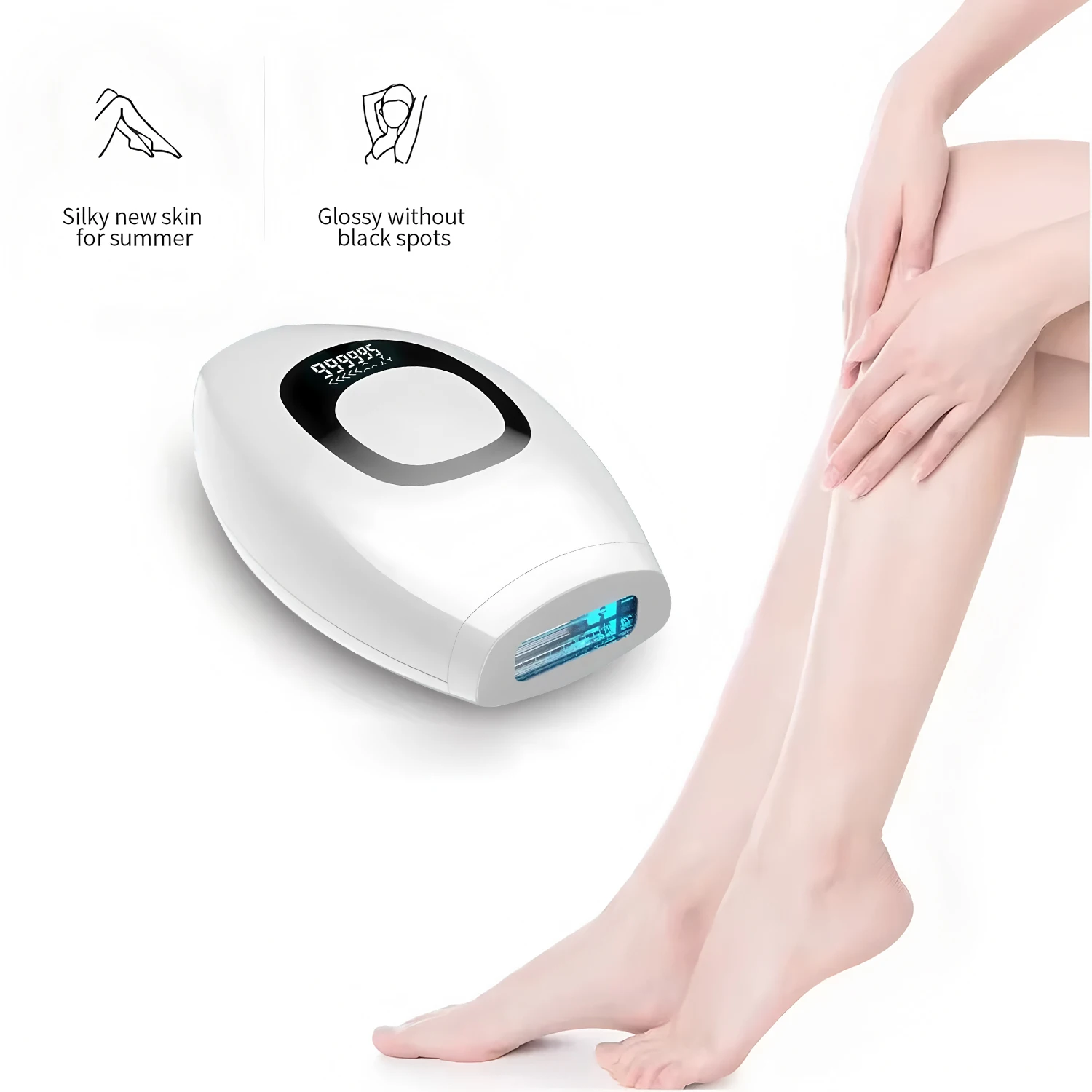 Painless IPL Laser Epilator 999999 Flashes - Permanent Hair Removal for Face, Arms, Legs, and Bikini Line Painless and Effective