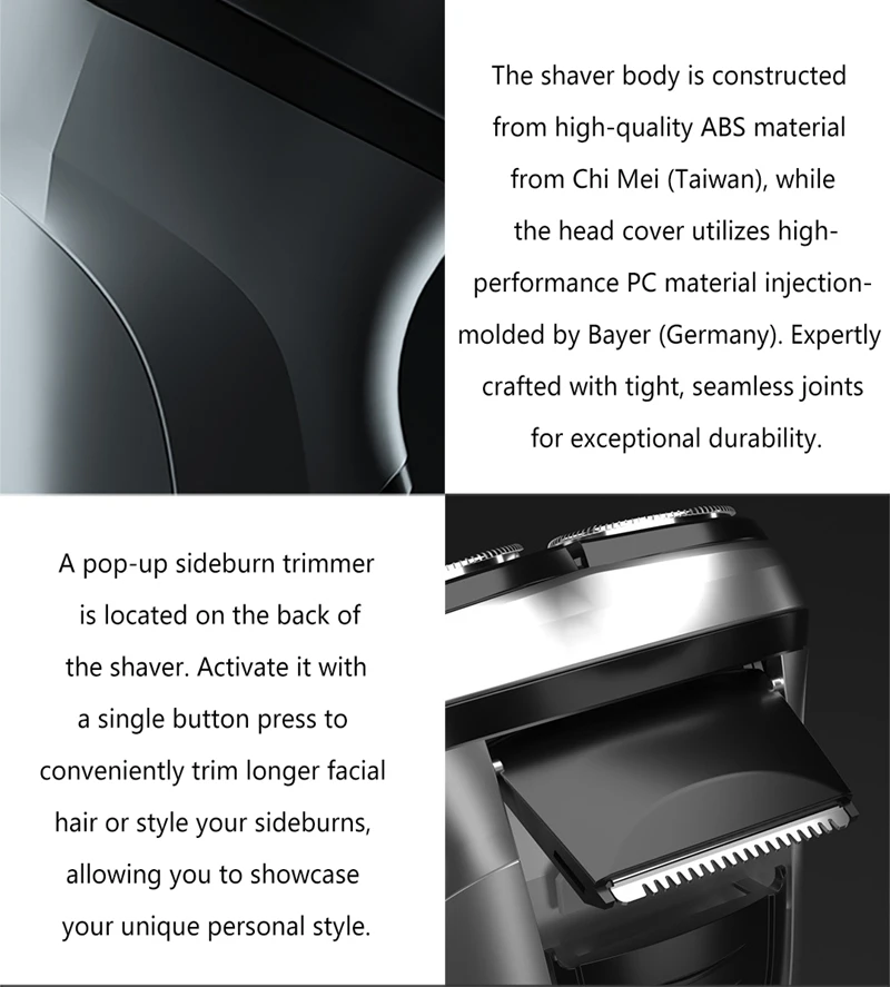 Electrical Rotary Shaver for Men 3D Floating Blade Washable Type-C USB Rechargeable Shaving Beard Machine For Men Gift