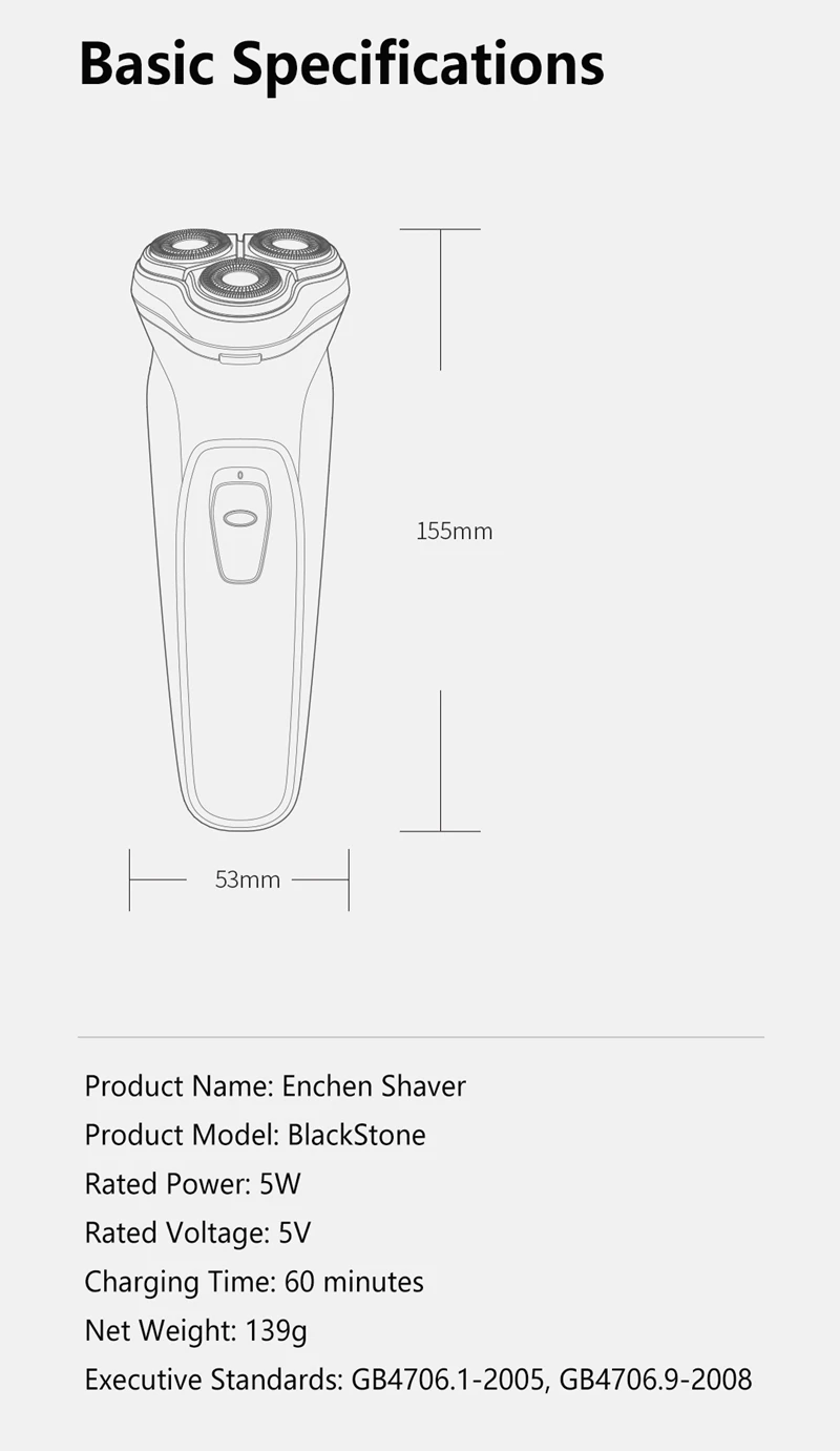 Electrical Rotary Shaver for Men 3D Floating Blade Washable Type-C USB Rechargeable Shaving Beard Machine For Men Gift