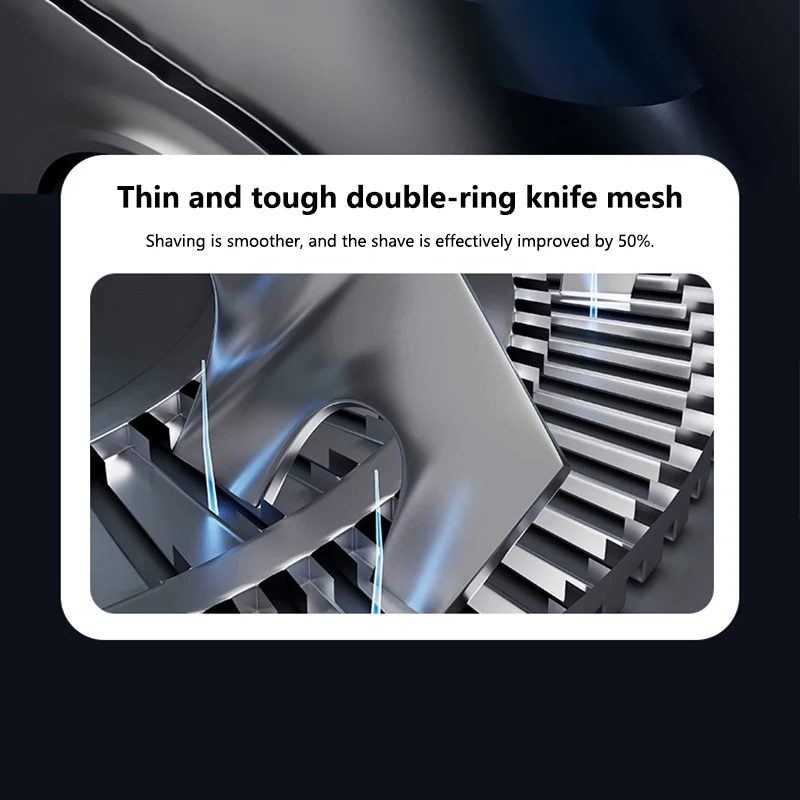 Portable Mini Electric Shaver For Men Double Ring Knife Mesh Digital LED Display USB Fast Charging Pocket Beard RazorTravel Car
