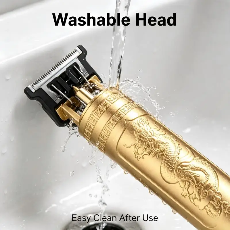 T9 Vintage Electric Hair Trimmer USB Rechargeable Zero Gap Hair Clipper Precision Outline Carving for Men Oil Head Styling