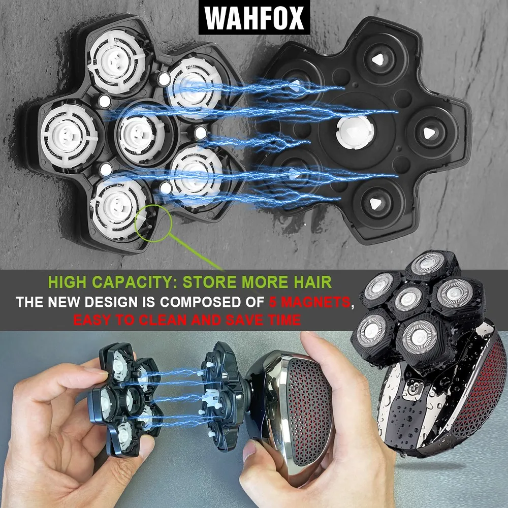 FOXSONIC Shaver For Men 7D Independently 7 Cutter Floating Head Waterproof Electric Razor Beard Trimmer For Men