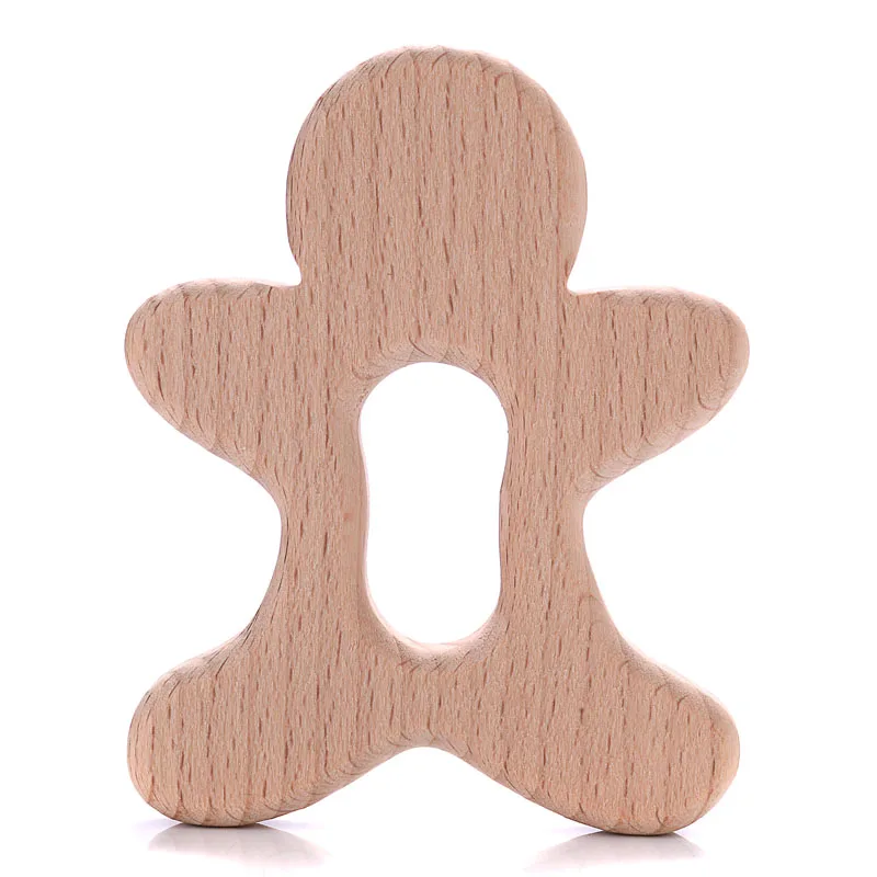 1Pcs Beech Wooden Teether Animal Shape Wood Teething for Baby Molar Rod Toys Wood Necklace Pendant Baby Chew Teether