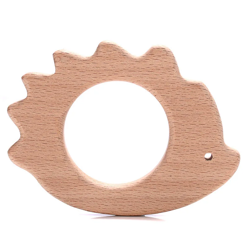 1Pcs Beech Wooden Teether Animal Shape Wood Teething for Baby Molar Rod Toys Wood Necklace Pendant Baby Chew Teether