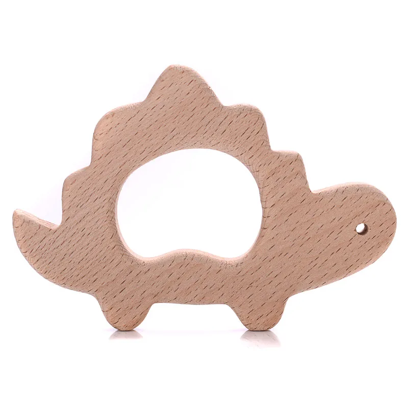 1Pcs Beech Wooden Teether Animal Shape Wood Teething for Baby Molar Rod Toys Wood Necklace Pendant Baby Chew Teether