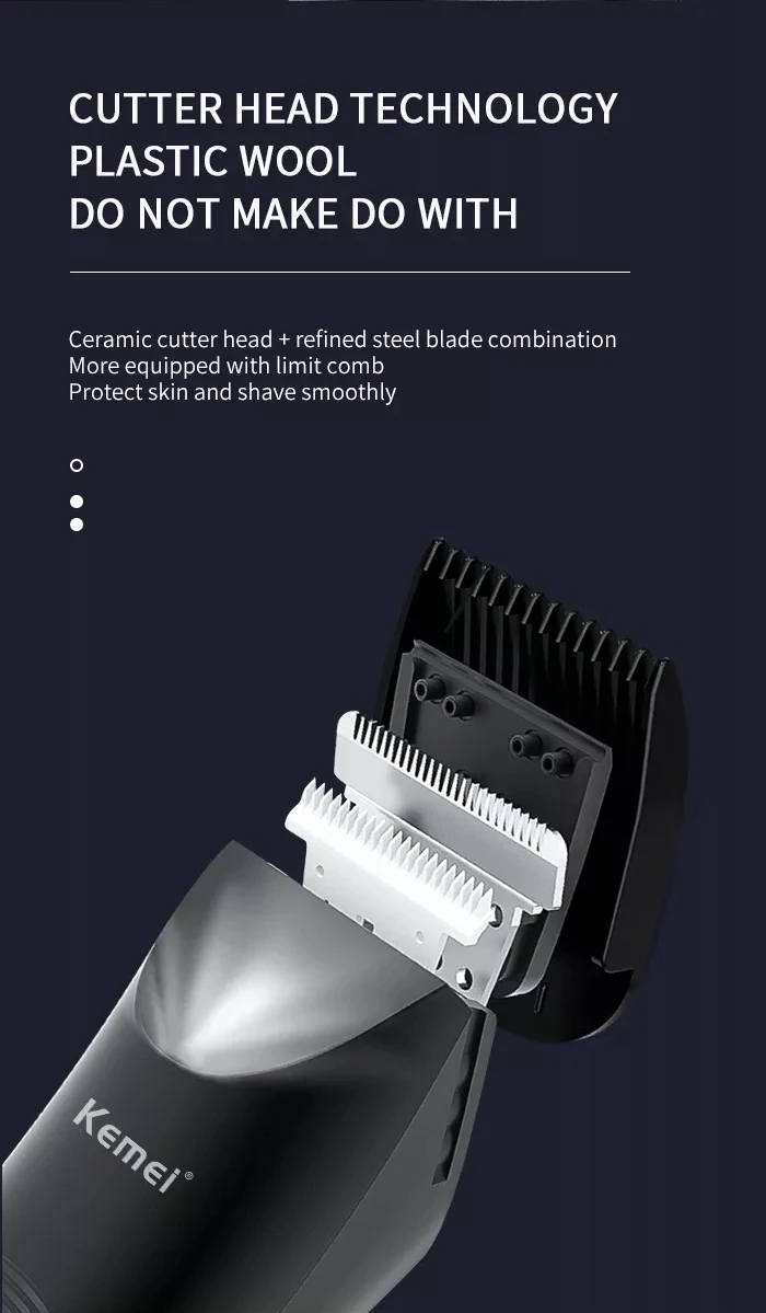 Kemei Groin Area Hair Trimmer Lawn Mower Ceramic Blade Waterproof Wet Dry Clippers Pubic Armpit Body Hair Ultimate Hygiene Razor