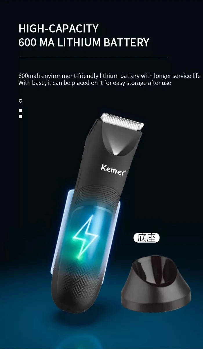Kemei Groin Area Hair Trimmer Lawn Mower Ceramic Blade Waterproof Wet Dry Clippers Pubic Armpit Body Hair Ultimate Hygiene Razor