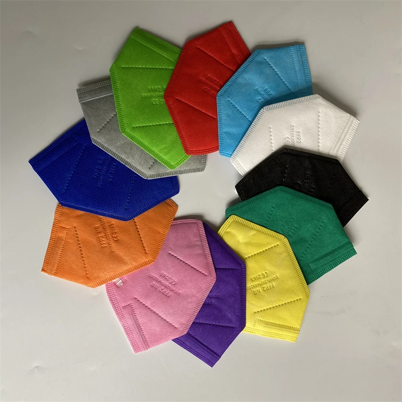 10-200pcs FPP2 Masks Black FFP2 Masks CE Approved ffp2mask Adult 12 Colors Adult Face Mask Dustproof Respirator KN95 Facemask