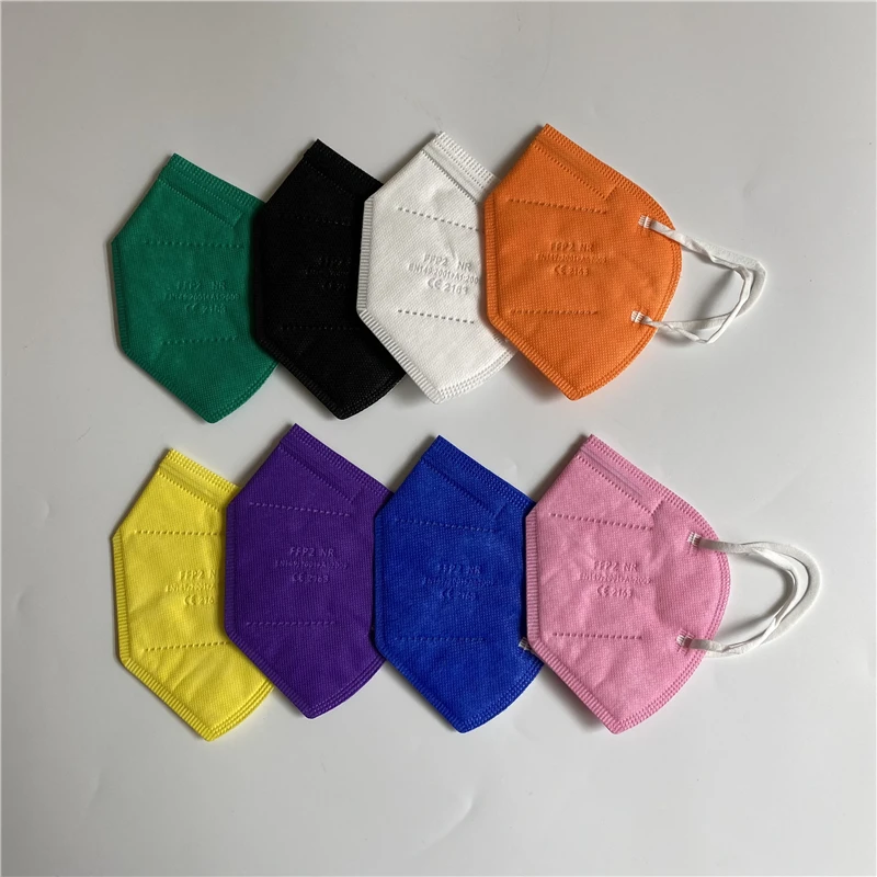 10-200pcs FPP2 Masks Black FFP2 Masks CE Approved ffp2mask Adult 12 Colors Adult Face Mask Dustproof Respirator KN95 Facemask