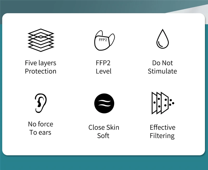 10-200pcs FPP2 Masks Black FFP2 Masks CE Approved ffp2mask Adult 12 Colors Adult Face Mask Dustproof Respirator KN95 Facemask