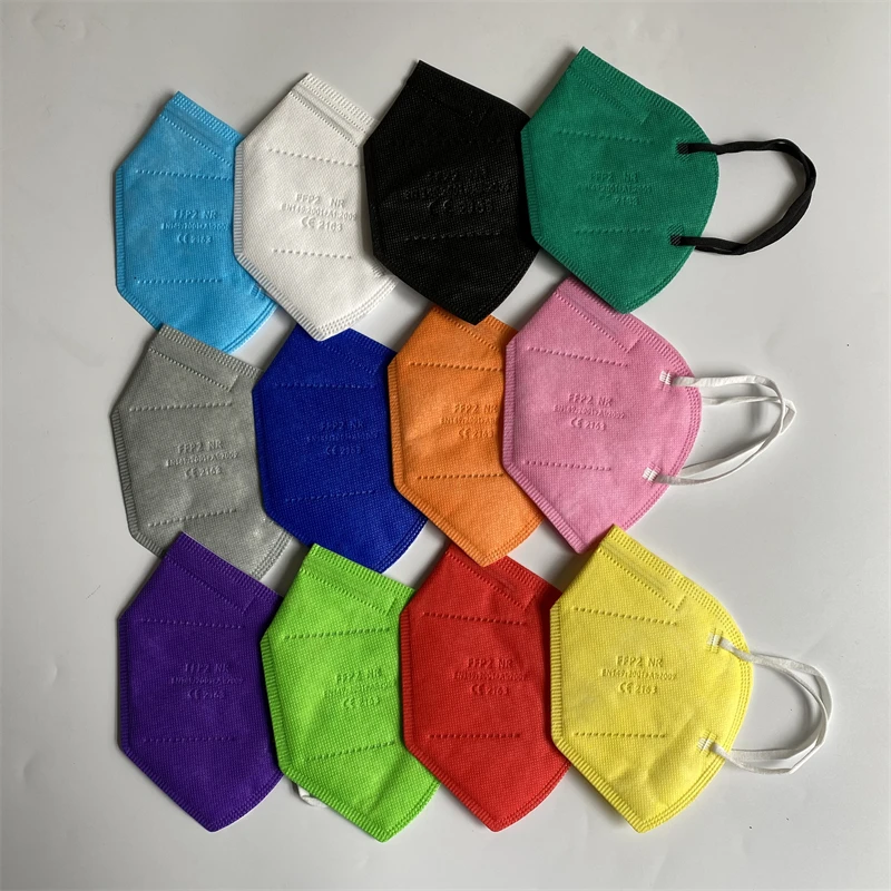10-200pcs FPP2 Masks Black FFP2 Masks CE Approved ffp2mask Adult 12 Colors Adult Face Mask Dustproof Respirator KN95 Facemask