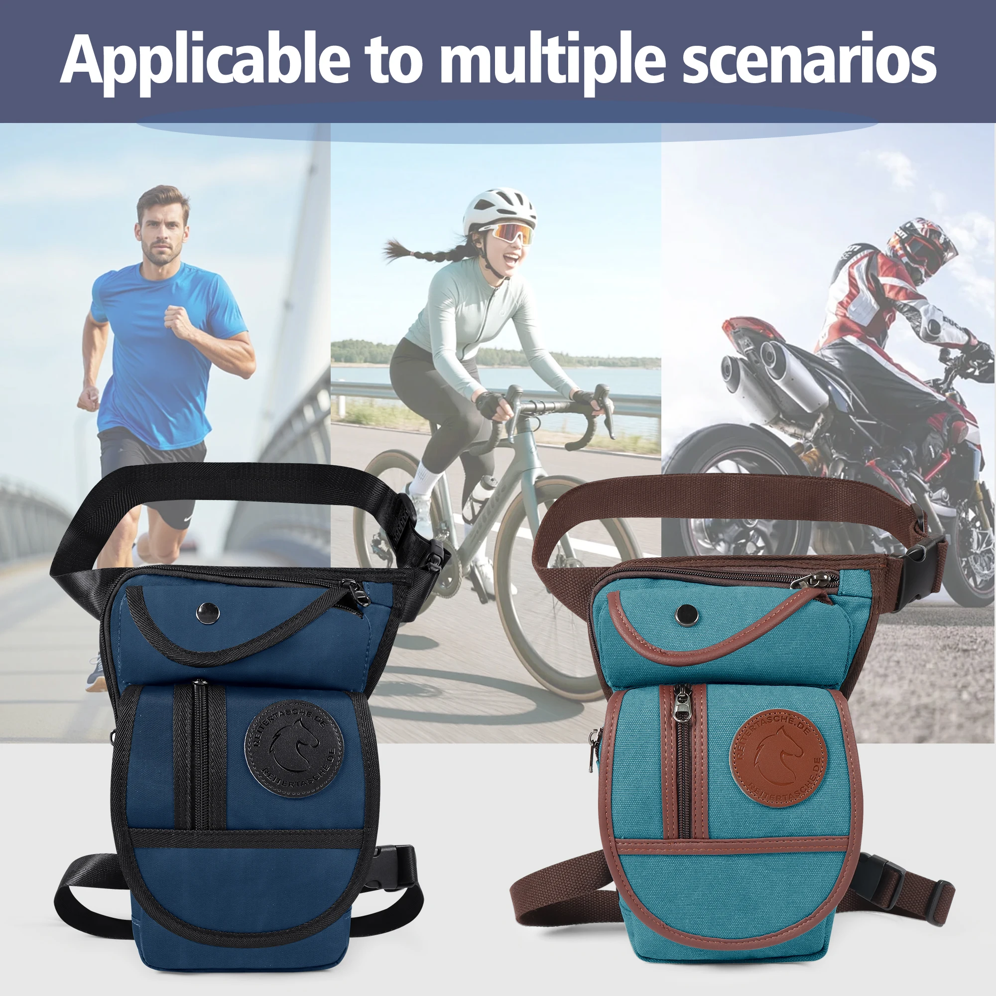 Portable Equestrian Drop Leg Bag High Quality Canvas Nylon Horse Riding Waist Bag Outdoor Equestrian Equipment Large Capacity