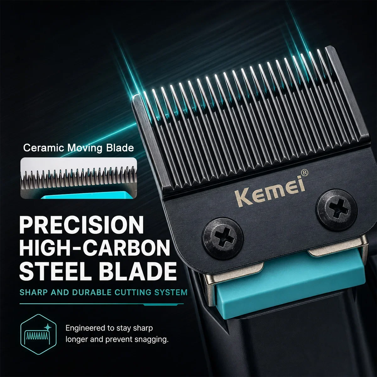 Kemei KM-2153 Clippers for Men LED Display Fade Blade 8000RPM 2000mAh 2-Speed 5W DC Motor Professional Hair Cutting Machine