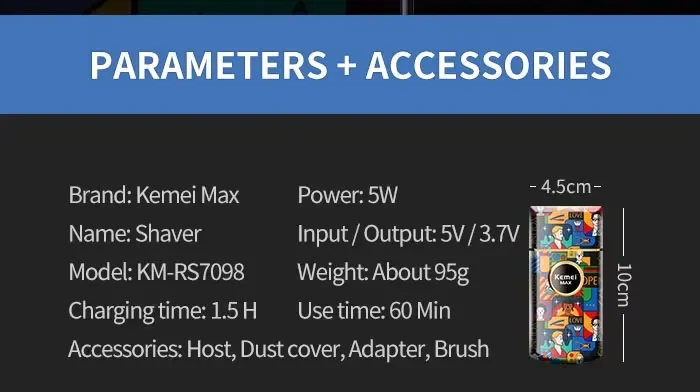 Men's Hair Clipper KM-2296 KM-658 KM-RS7098 Electric Hair Trimmer Machine Professional Hair Cutting Machine Beard Trimmer