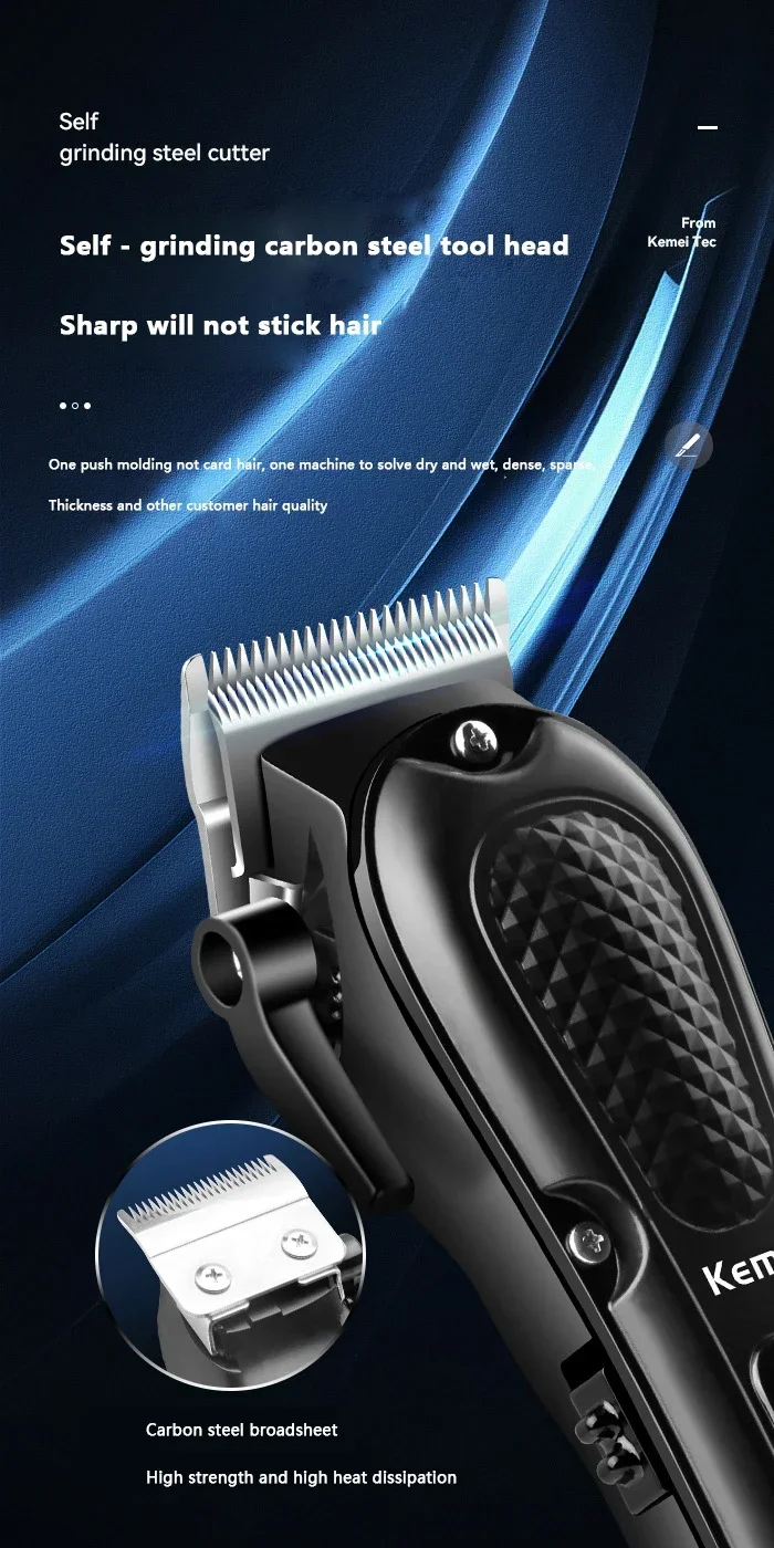 Kemei Hair Clipper Km-2296 Km-1071 Km-3382 Barber Blading Hair Cutting Machine Clipper Grooming Cordless Rechargeable Shaver