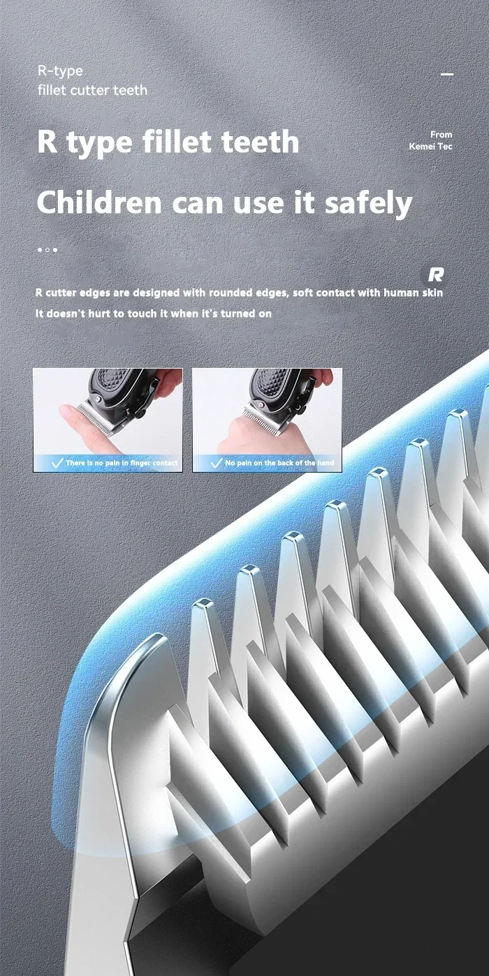 Kemei Hair Clipper Km-2296 Km-1071 Km-3382 Barber Blading Hair Cutting Machine Clipper Grooming Cordless Rechargeable Shaver