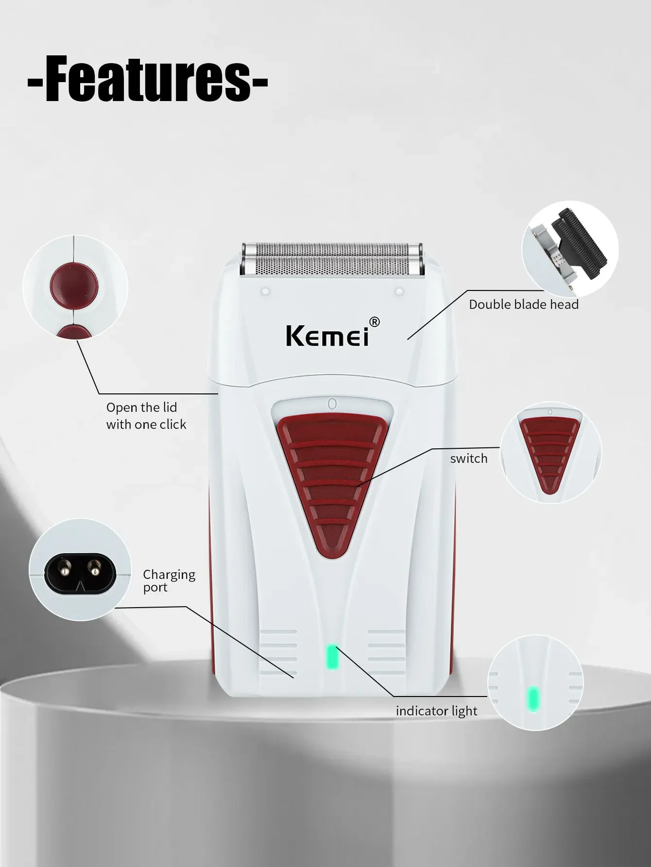 Kemei Hair Clipper Km-2296 Km-1071 Km-3382 Barber Blading Hair Cutting Machine Clipper Grooming Cordless Rechargeable Shaver