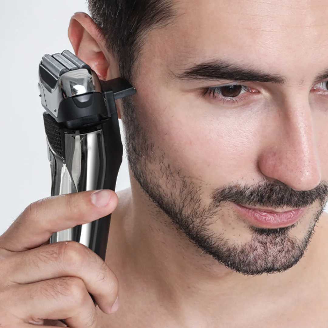 Electric Men's Shaver Reciprocating Shaver Water-washable Digital Display Beard Shaver with Sideburn Trimmer