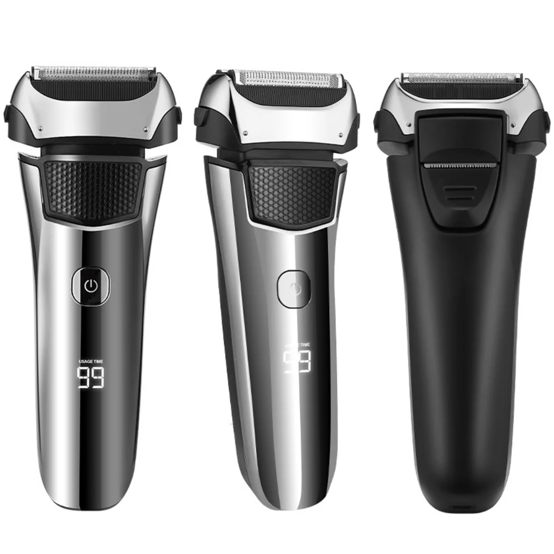 Electric Men's Shaver Reciprocating Shaver Water-washable Digital Display Beard Shaver with Sideburn Trimmer