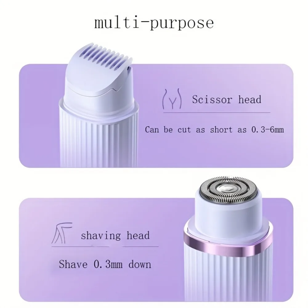 USB Rechargeable Electric Bikini Trimmer, 2-in-1 Painless Shaving Device, Suitable for Daily Travel Grooming