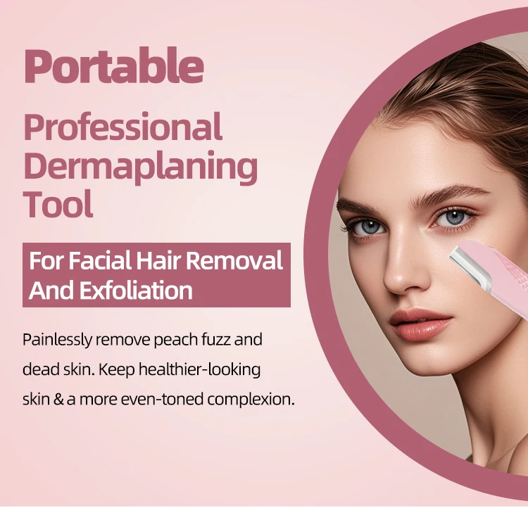 Rechargeable Exfoliating Shaver for Women with Light, Includes 6 Replacement Blades; Tool for Facial Exfoliation and Removing Bo