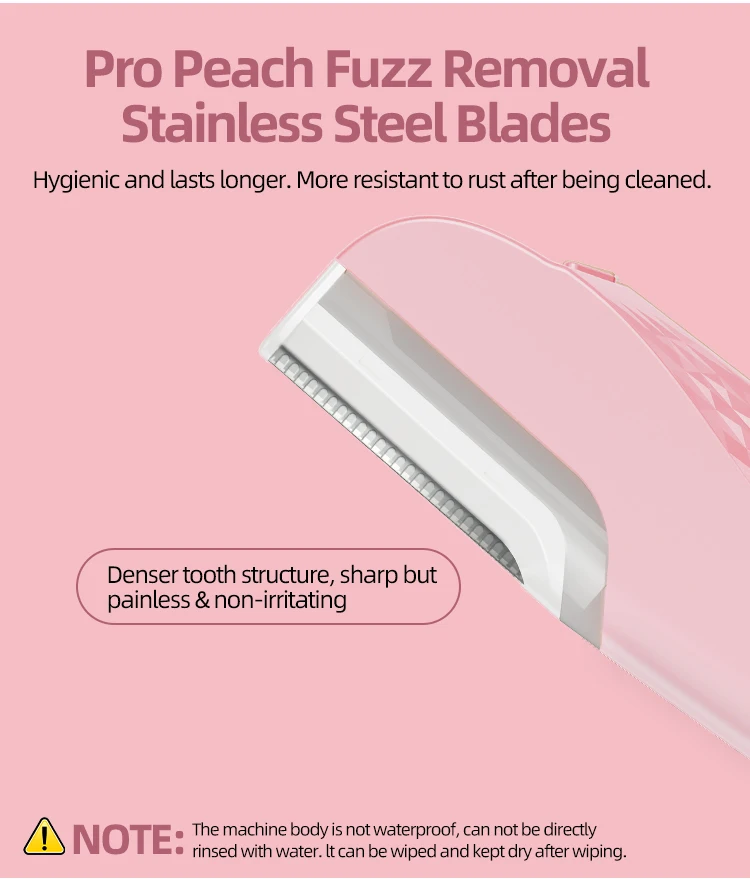 Rechargeable Exfoliating Shaver for Women with Light, Includes 6 Replacement Blades; Tool for Facial Exfoliation and Removing Bo