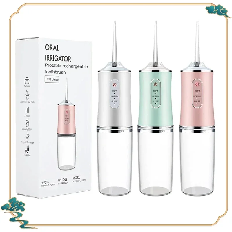 Portable Smart Electric Oral Irrigator Water Flosser with 4 Jets 3 Modes Rechargeable Dental Teeth Cleaner Travel and Daily Use