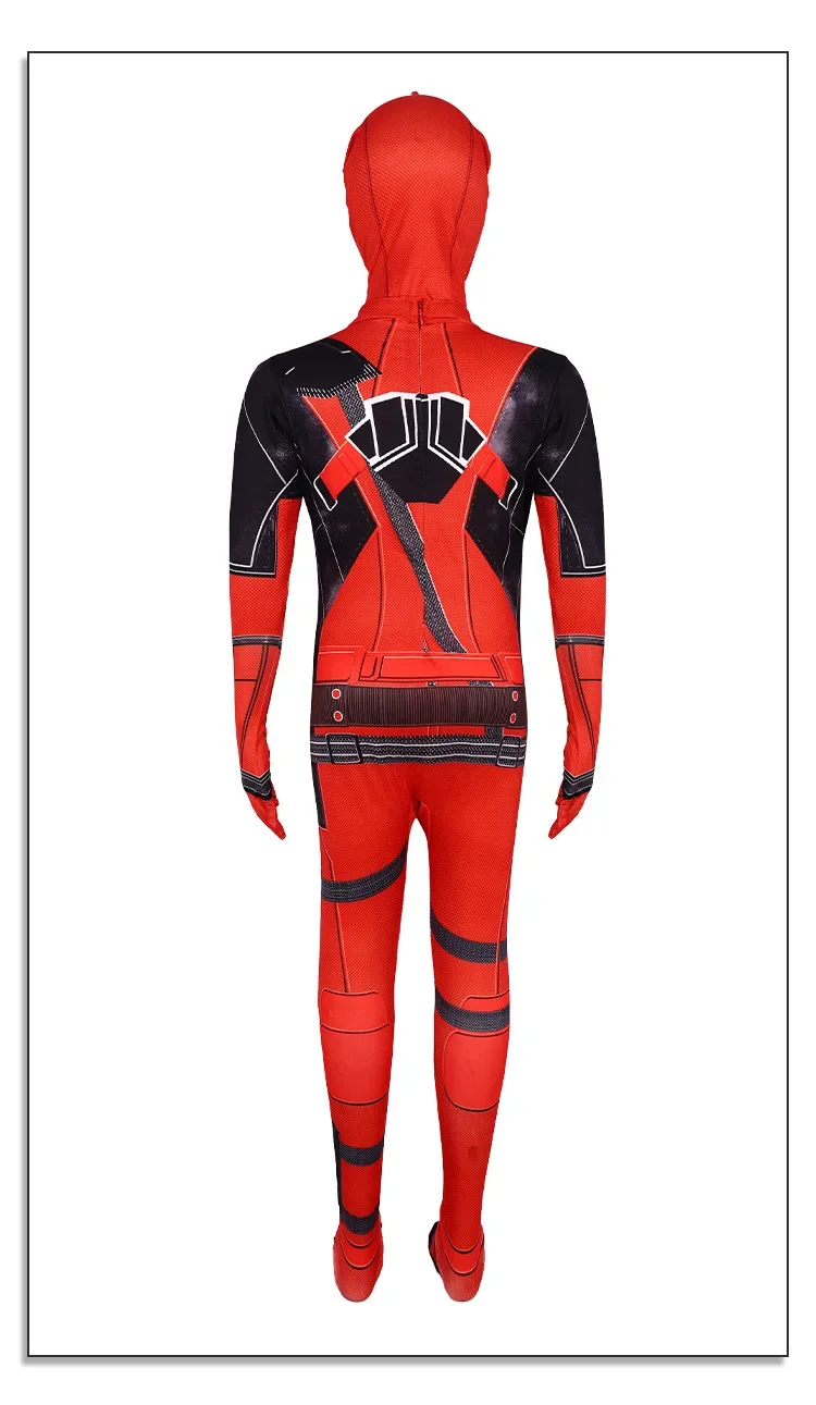 New Movie Character Role Play Costume Superhero Deadpool Costume Mask Sword Bag Suits Halloween Party Cosplay Jumpsuit 3D Style