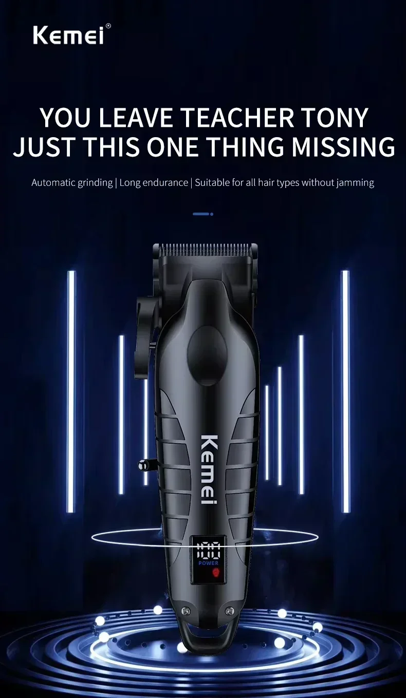 Kemei KM-2290 KM-2293 KM-T95 Professional Cutting Machine Electric Shaver Hair Trimmers with LCD Display Men's Hair Clippers