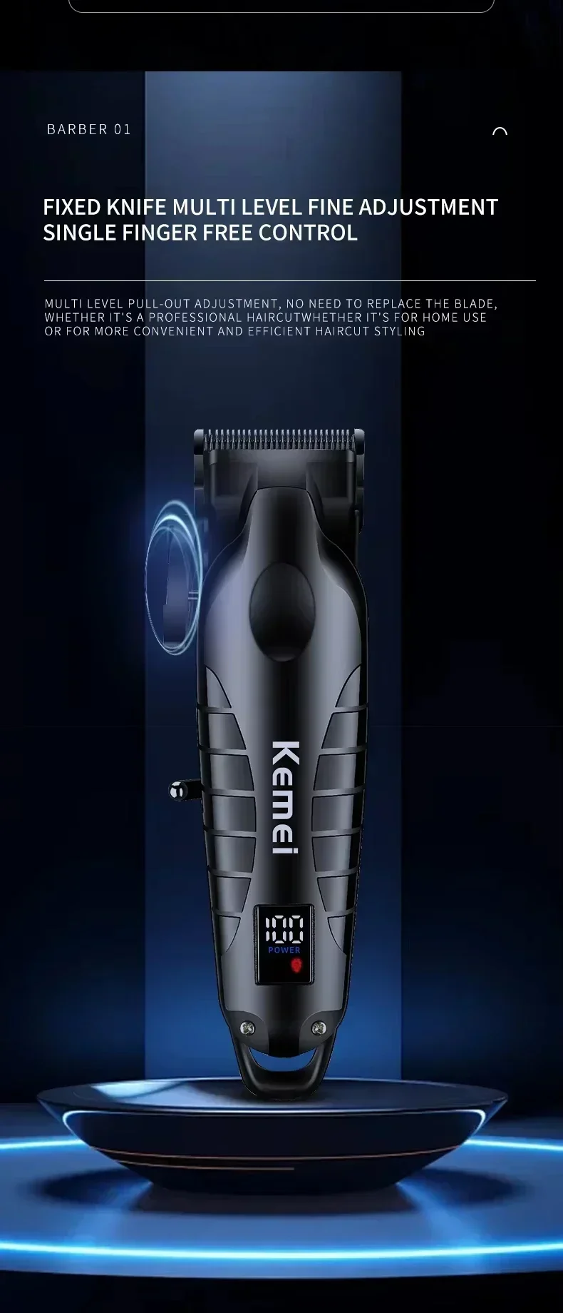 Kemei KM-2290 KM-2293 KM-T95 Professional Cutting Machine Electric Shaver Hair Trimmers with LCD Display Men's Hair Clippers