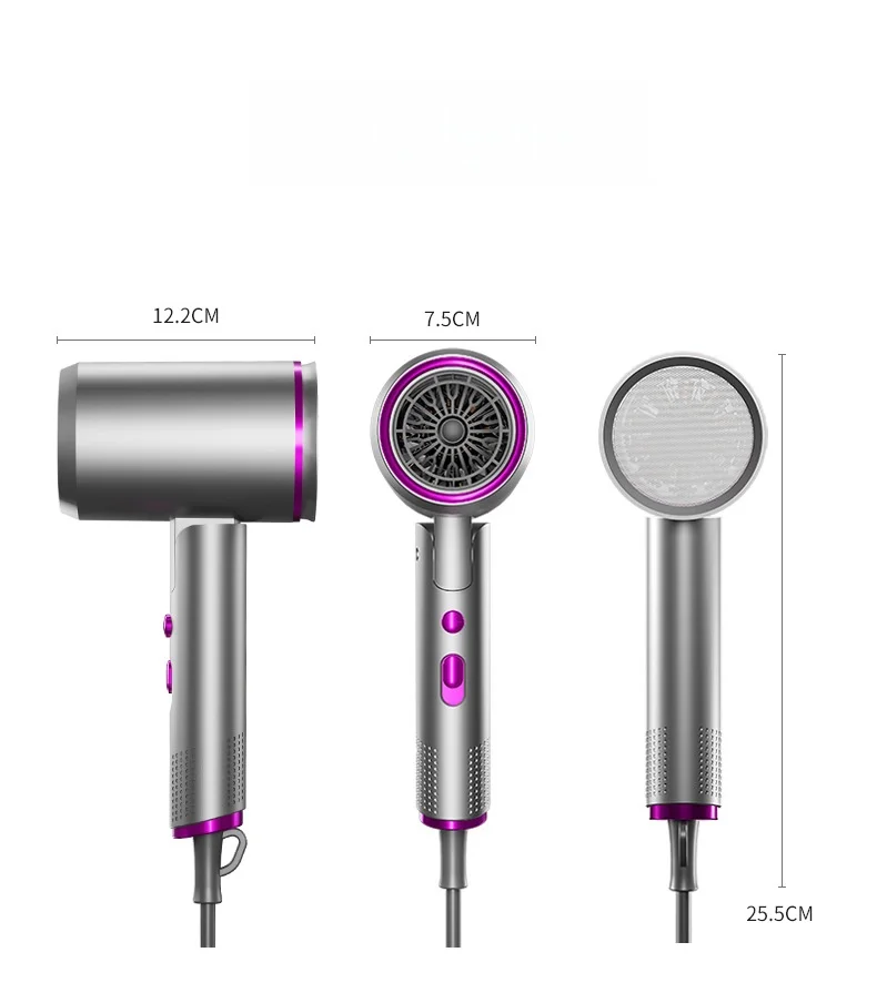 220V New Foldable Hair Dryer 2400W High-Power Silent Hair Dryer With Cold And Hot Air Distribution And Multi Nozzle Blower