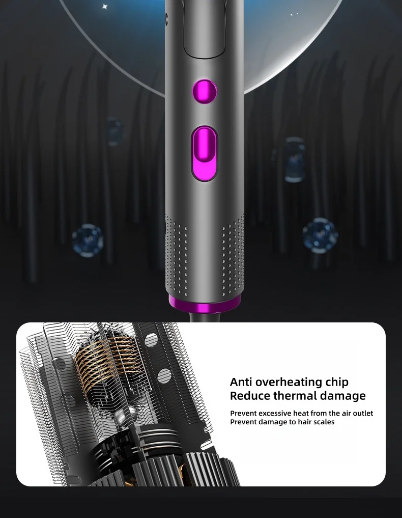 220V New Foldable Hair Dryer 2400W High-Power Silent Hair Dryer With Cold And Hot Air Distribution And Multi Nozzle Blower