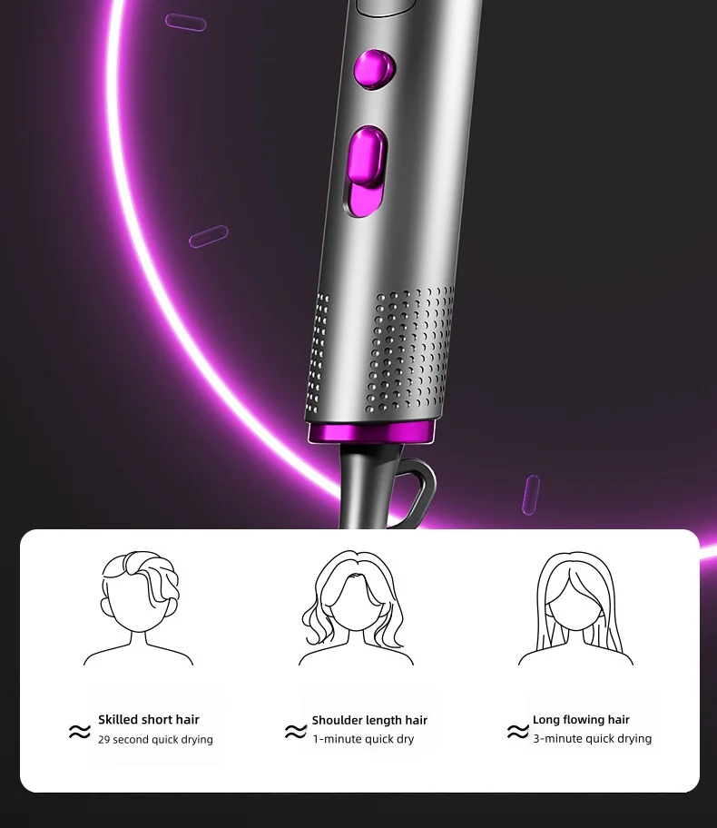 220V New Foldable Hair Dryer 2400W High-Power Silent Hair Dryer With Cold And Hot Air Distribution And Multi Nozzle Blower