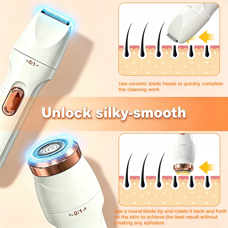 3 in 1 Electric Hair Removal Set USB Rechargeable Nose Underarm Leg Hair Trimmer Device for Men Women Personal Grooming 2026 New
