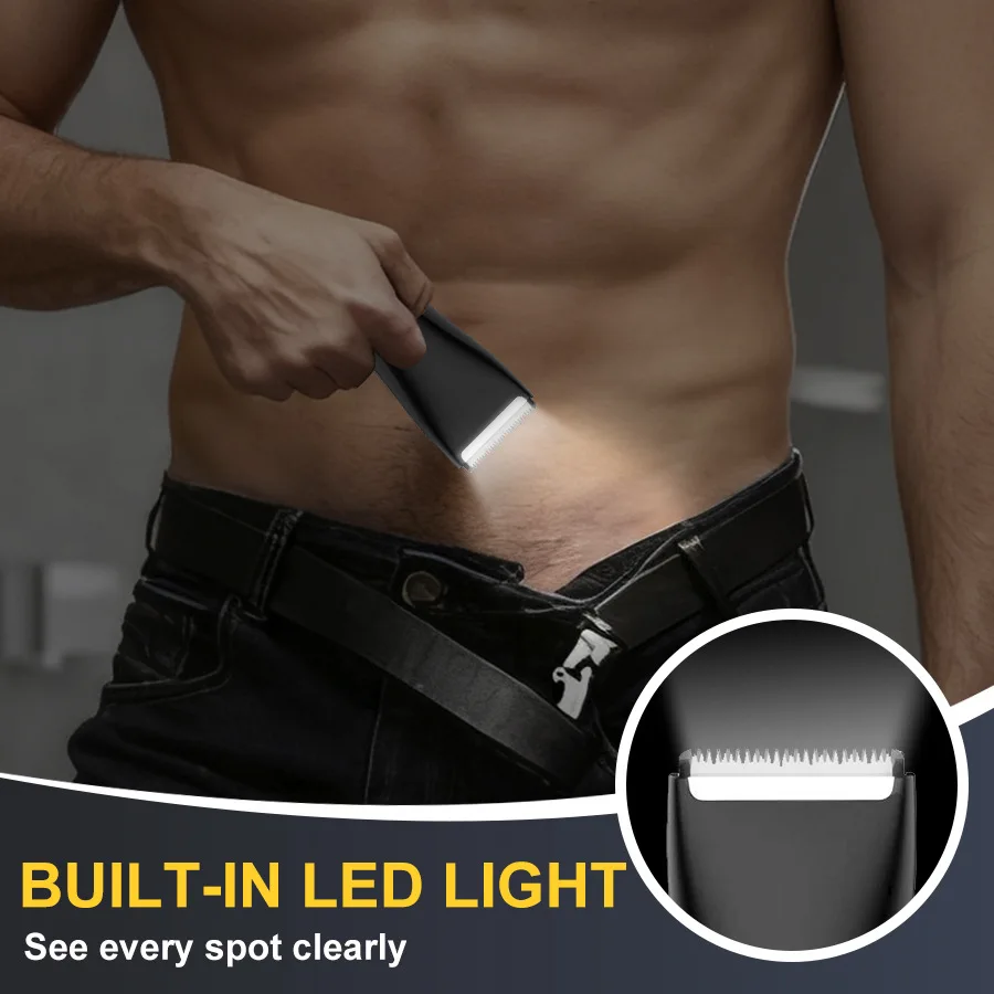 Electric Body Groomer Pubic Hair Trimmer for Men Balls Shaver Clipper Male Sensitive Private Parts Razor Sex Place Face Cut