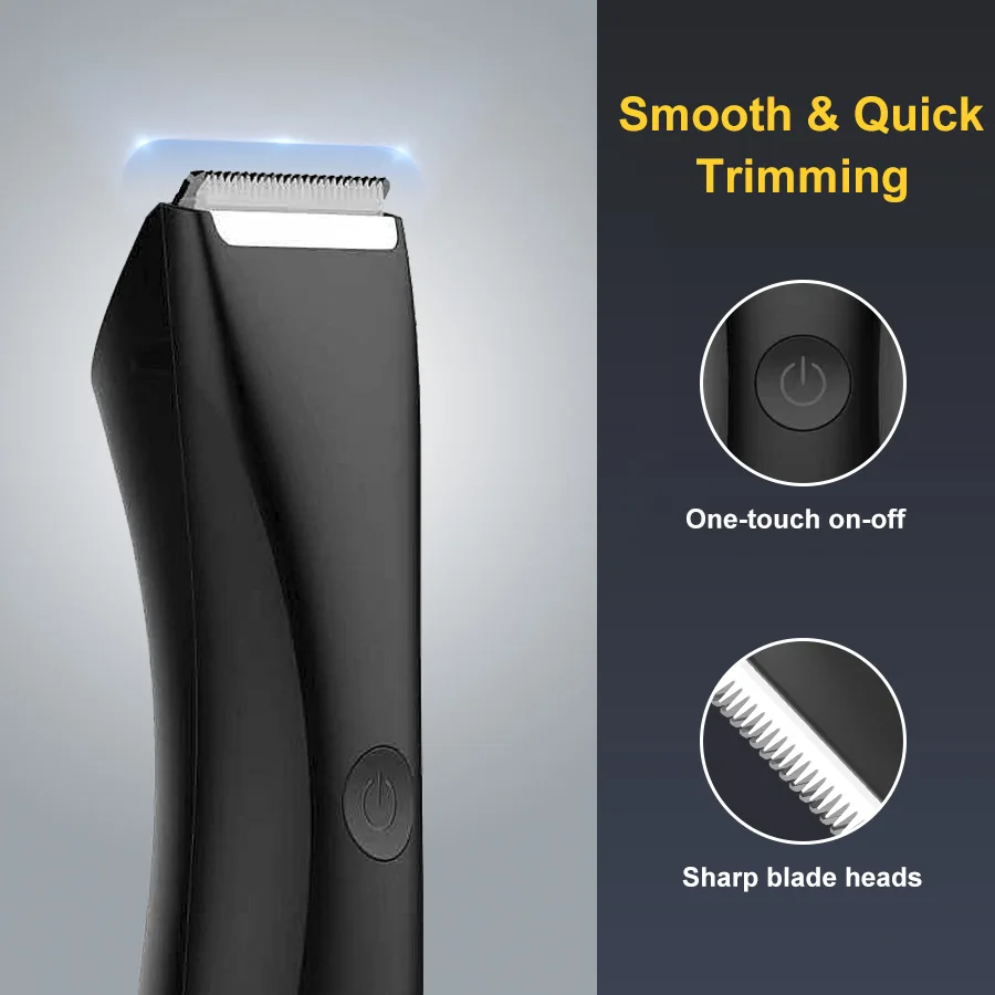 Electric Body Groomer Pubic Hair Trimmer for Men Balls Shaver Clipper Male Sensitive Private Parts Razor Sex Place Face Cut