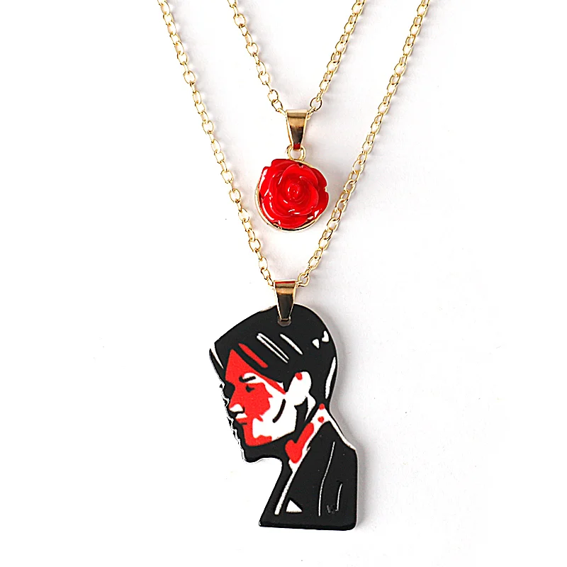 Rock Band My Chemical Romance Cosplay Necklace Music Band MCR Three Cheers Rose Unisex Choker Pendant Jewelry Accessories Props