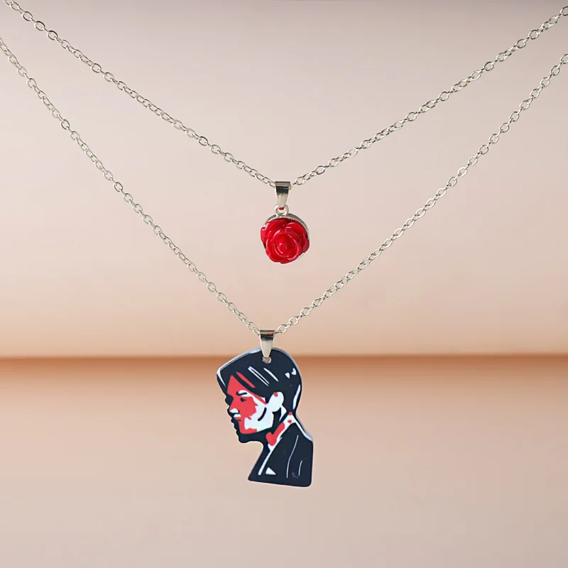 Rock Band My Chemical Romance Cosplay Necklace Music Band MCR Three Cheers Rose Unisex Choker Pendant Jewelry Accessories Props