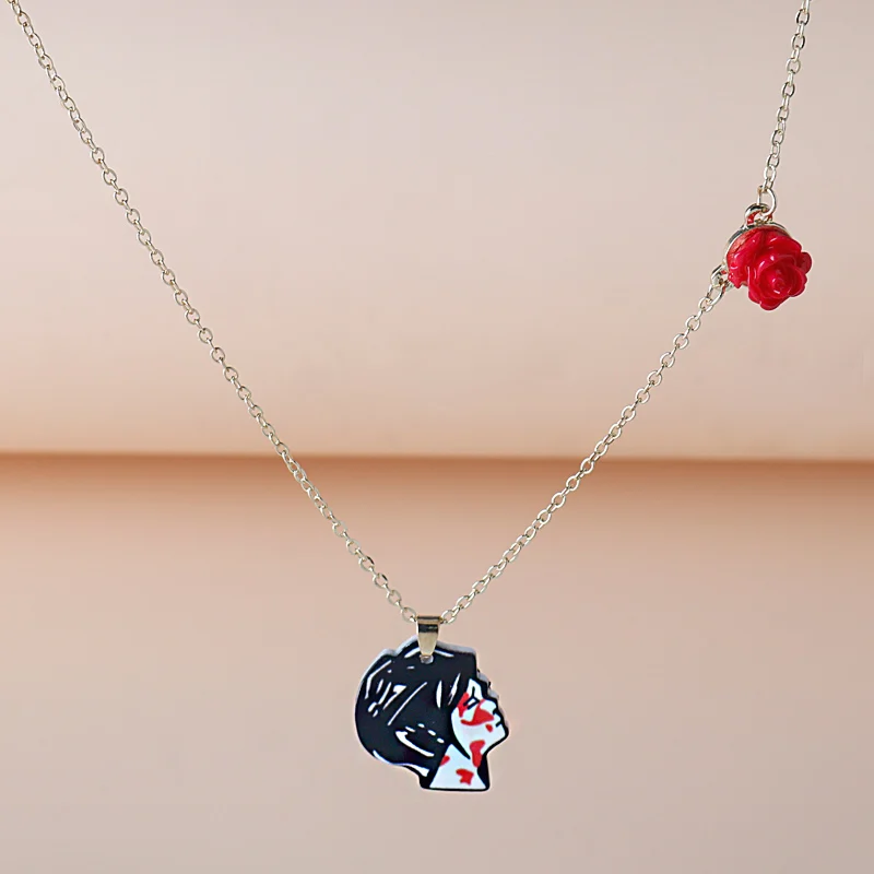 Rock Band My Chemical Romance Cosplay Necklace Music Band MCR Three Cheers Rose Unisex Choker Pendant Jewelry Accessories Props