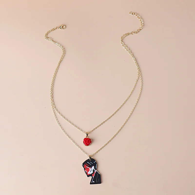 Rock Band My Chemical Romance Cosplay Necklace Music Band MCR Three Cheers Rose Unisex Choker Pendant Jewelry Accessories Props