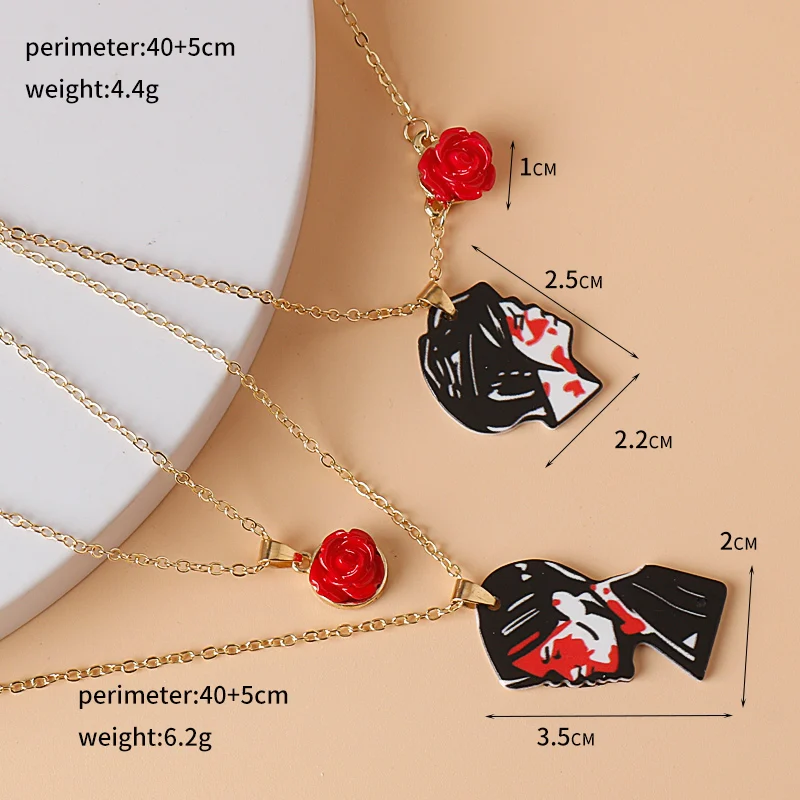 Rock Band My Chemical Romance Cosplay Necklace Music Band MCR Three Cheers Rose Unisex Choker Pendant Jewelry Accessories Props